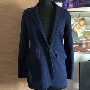 ralph lauren navy woven blazer